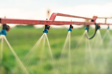 Spray heads of agricultural sprayers. Watering machine. Spraying machine